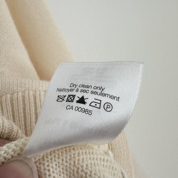 Veronica Beard Sweater Womens Large Cream Merino Wool Silk Layered Pullover - Picture 7 of 8